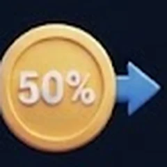 Ícono de adelanto del 50 %